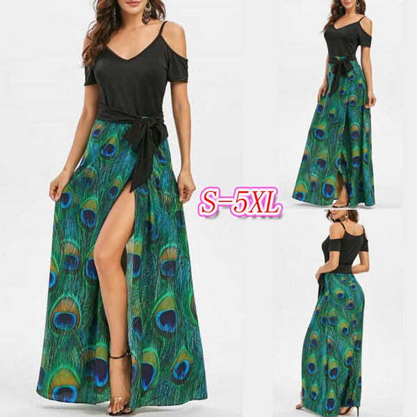 cold shoulder long frocks