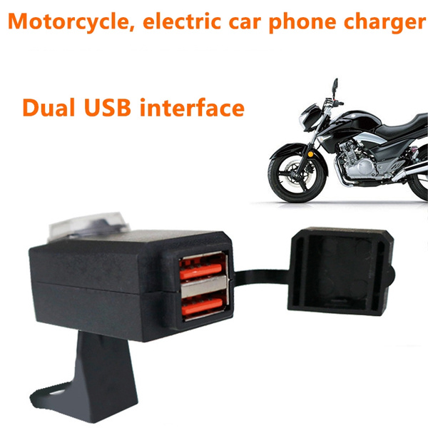universal motorcycle handlebar cigarette lighter socket + double usb