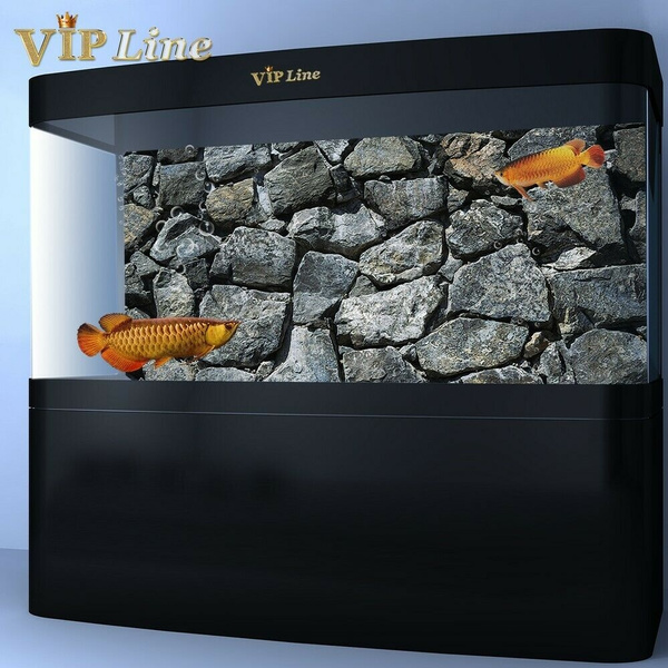 Black Stone Aquarium Background Poster HD Fish Tank Decorations Landscape |  Wish