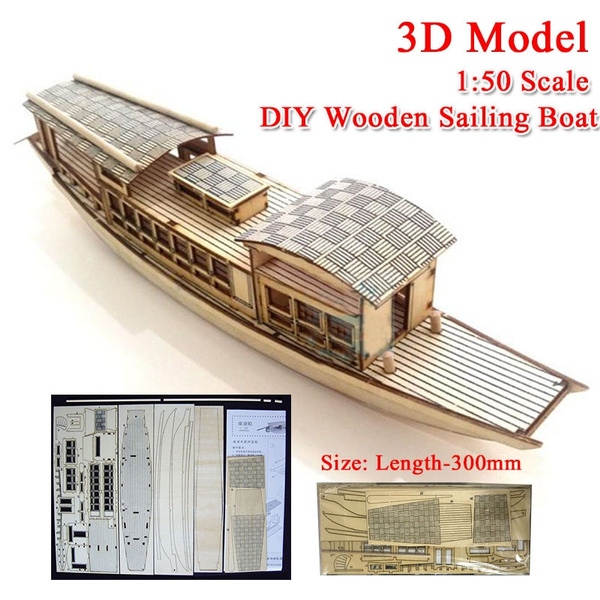 Wooden Sailing Boat Model DIY Kits 1/50 Scale Ship Decoration Toy Gift New 