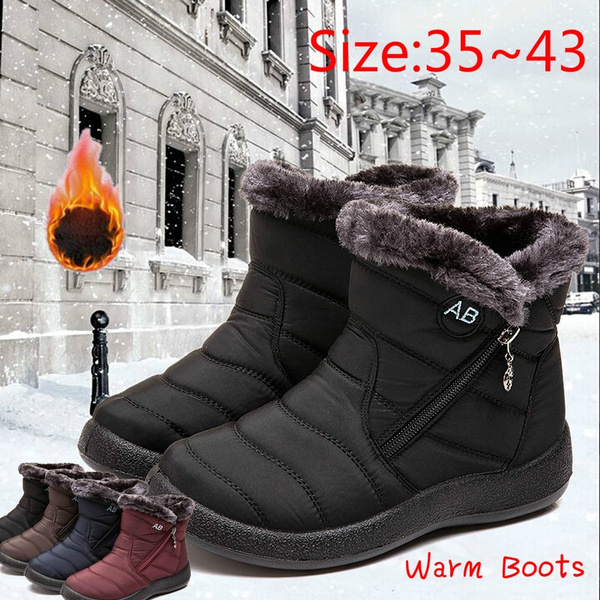 Womens Snow Boots Winter Ankle Short Bootie Waterproof Footwear Warm Shoes