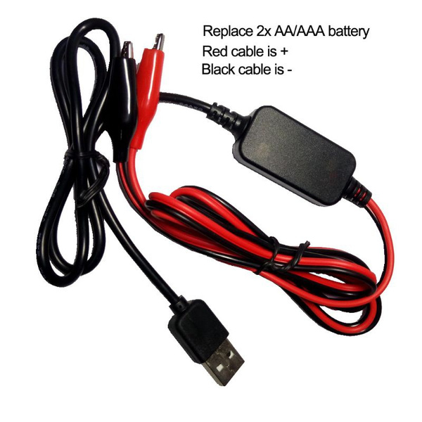 AA/AAA Battery Eliminator USB 5V to 1.5V/3V/4.5V Step-down Cable for Clocks Toys