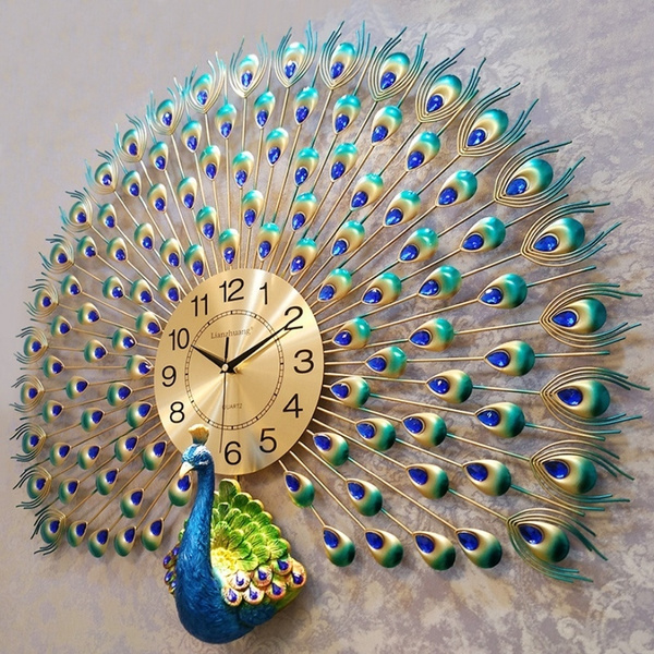 Peacocks  Wall Clock  Makes Great Gifts 