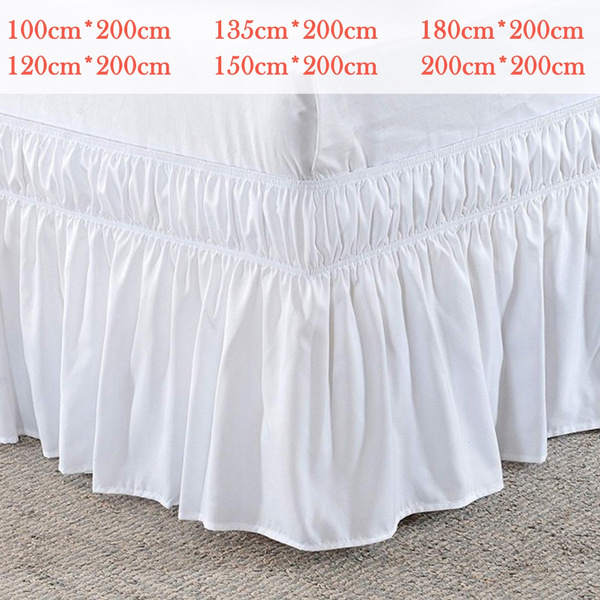 Elastic Band Wrap Around Bed Skirt Dust Ruffle Bedskirt Twin Full Queen King Size Bedding Skirt Wish