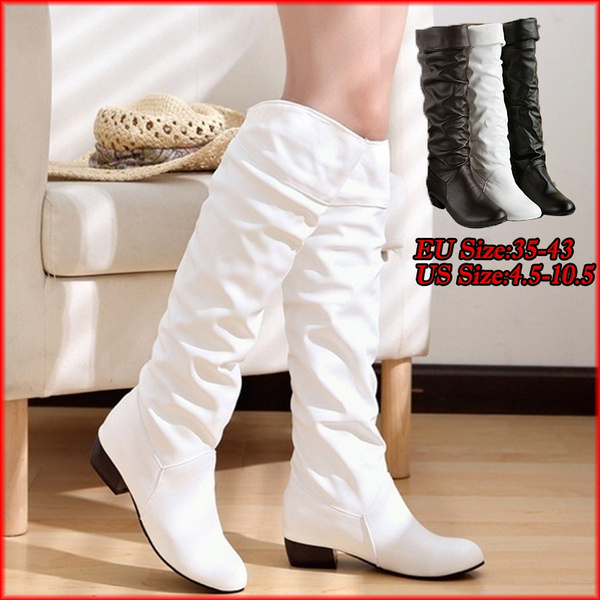 plus size white boots