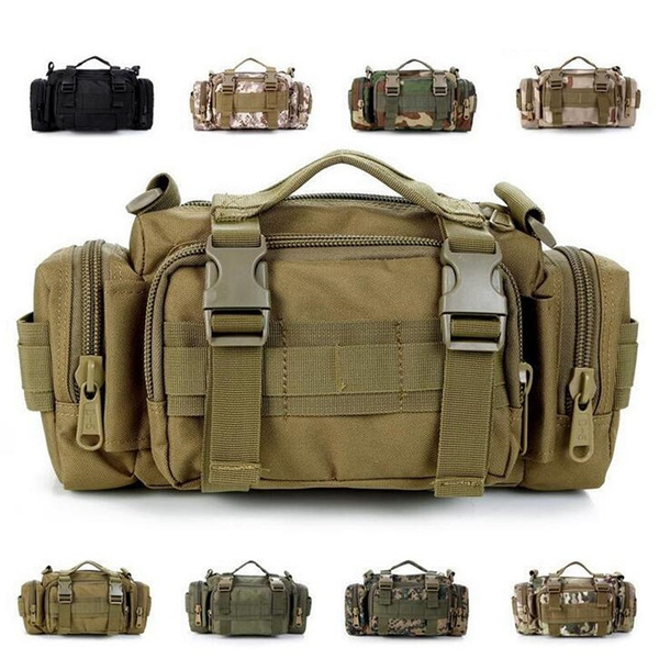 Outdoor Military Tactical Waist Pack Shoulder Molle Bag Hiking Camping Pouch Bag 