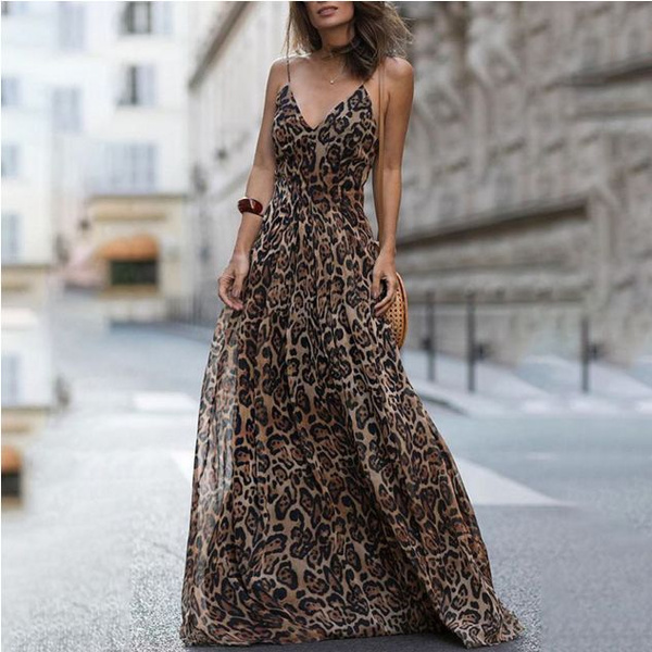 leopard evening gown