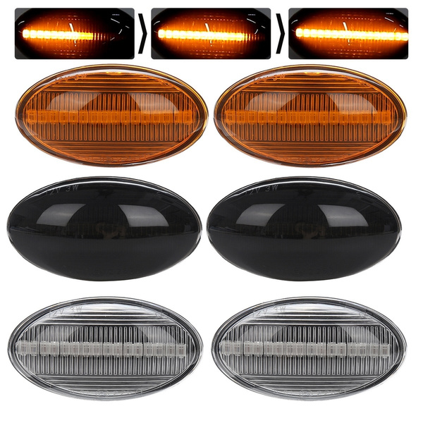 2x Dynamic Or Normal LED Side Marker Lights Indicator Lamp Repeater For ...