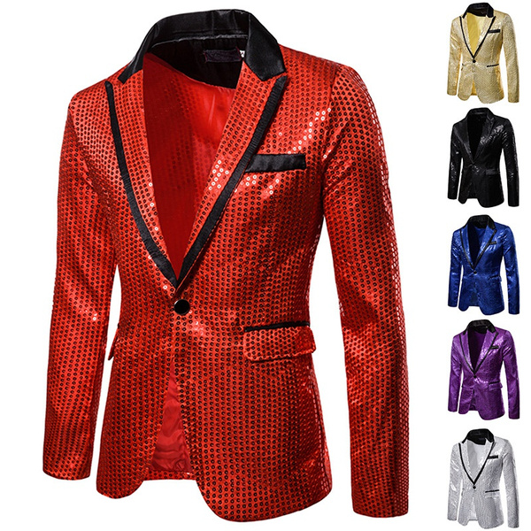 Stage Costume Jacket, Sequin Jacket Black, Sequin Jacket Men's