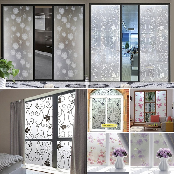 PVC Frosted Privacy Glass Window Cover Self Adhesive Film Sticker Bathroom Home 