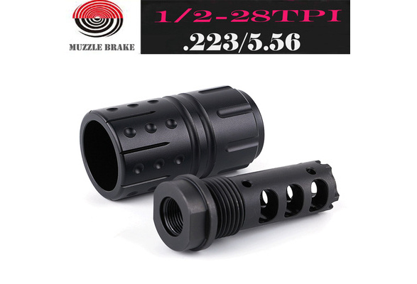 Muzzle Brake 1/2x28 Recoil Compensator 9mm Crush Washer Stainless Protector 