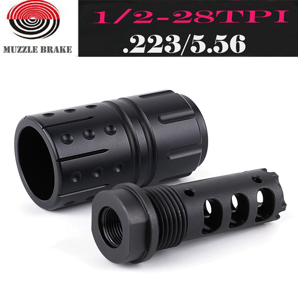 223/556 Muzzle Brake 1/2x28RH Crush Washer Steel Recoil Compensator For Hunting 