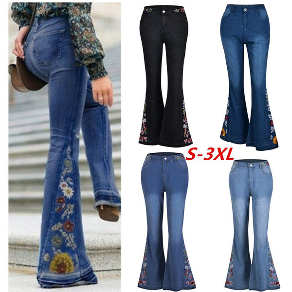 Pantalones de Campana Hippies Años 60 para Mujer| Comprar