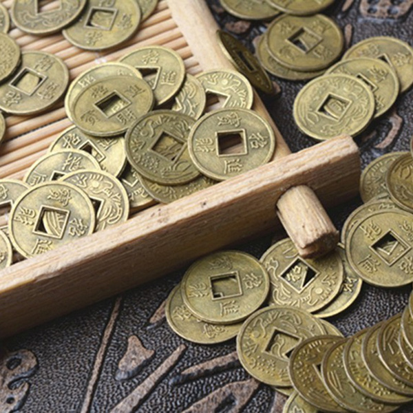 100Pcs Feng Shui Coins Ancient Chinese I Ching Coins For Health Wealth Charm  YE