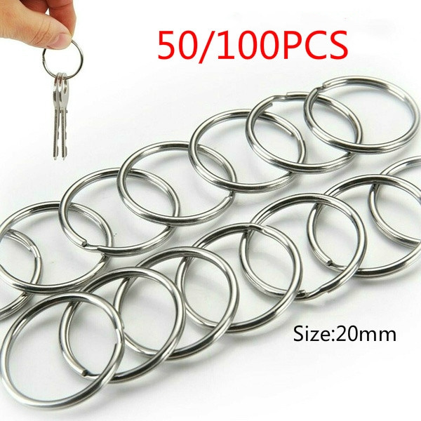 25mm Nickel Plated Hoop Nickel Steel Chain Loop Ring Keyring Split Key Rings