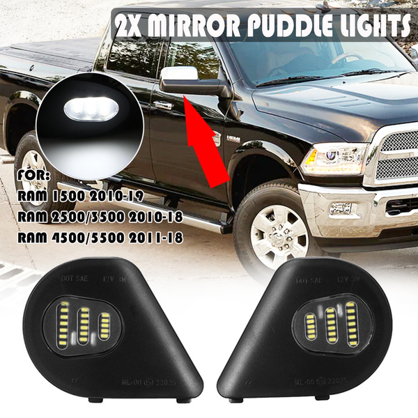 LED Side Mirror Puddle Lights For Dodge Ram 10-19 1500 2500 3500 4500 5500 Truck