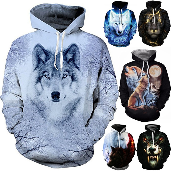 digital wolf hoodie