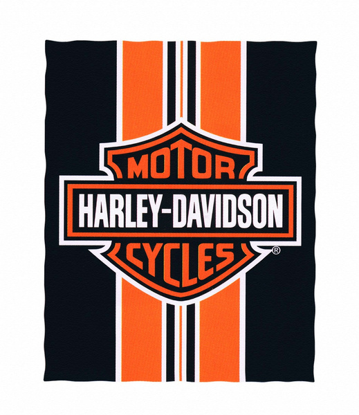 Harley Davidson Logo and Striped Beach Blanket 54 inch X 68 inch Wish