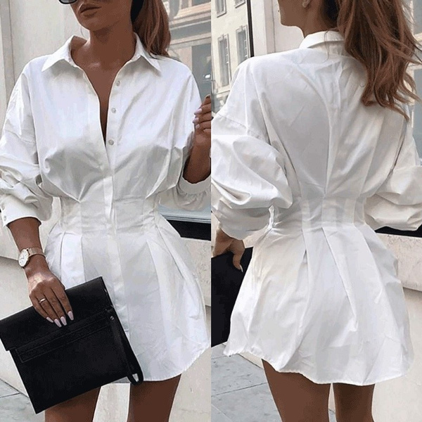 tight waist shirt dress