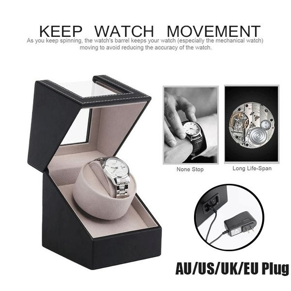 Brand New Luxury Automatic Watch Winder Motor Shaker PU Leather Watch Display Box for Single Watch AU US UK EU Plug