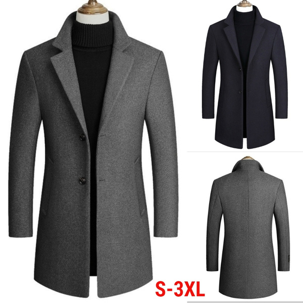 Business&Casual Trench Coat for Men Spring&Autumn Winter Middle Length ...