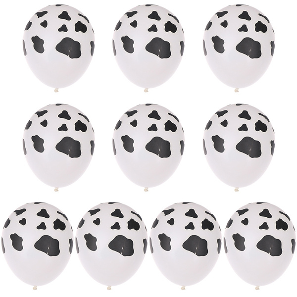 10pcs 12 inch Cow Printing Latex Balloons For Cowboy Cowgirl Western ...