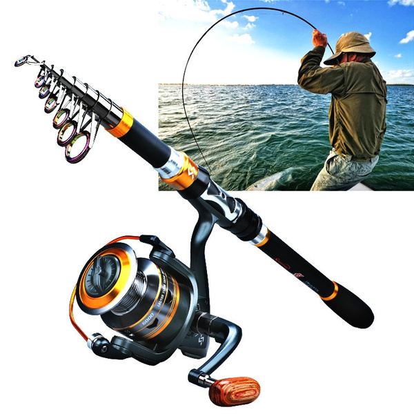Sougayilang Fishing Rod with Reel Combo - Telescopic Portable Fishing Pole  and Spinning Fishing Reel Kit