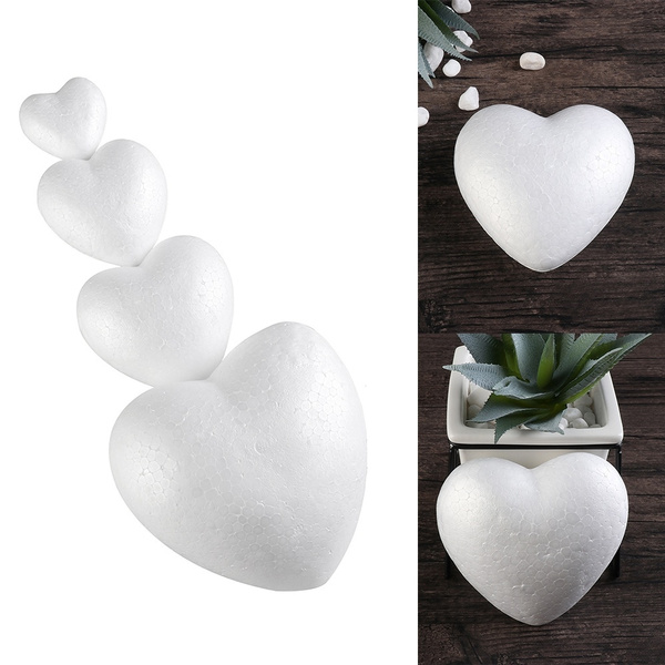 6/8.5/10/15cm New Kids Favors Wedding Decor Modelling Polystyrene White  Craft Balls Styrofoam Heart Foam Mould Party Decoration