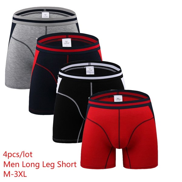 4Pcs/lot Comfortable Long Leg Short Leg Mens Boxers Shorts Male Underpants  U-Convex Man Underwear Cueca Masculina M,L,XL,2XL,3XL