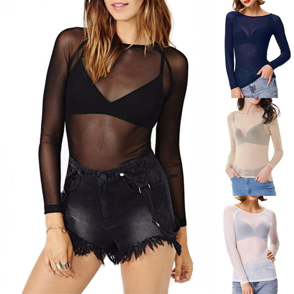 black see through shirt plus size