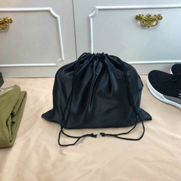 2 X Storage Drawstring Dust Bag Satin Pouch Jewelry Soft for Shoes Bag  Handbags Black