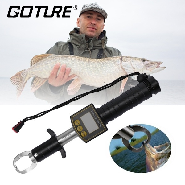 Goture Portable Digital Stainless Steel Fish Lip Gripper with Scale  Ruler(55lb,39in)