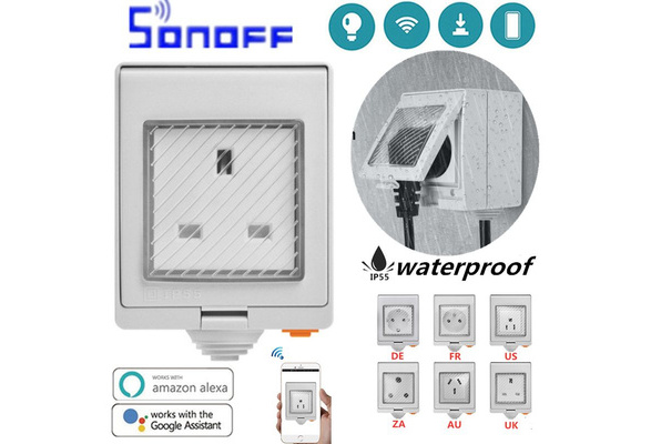 SONOFF S55 EU F 16A 3500W WiFi Waterproof Plug Outdoor Remote ON/OFF Socket  APP Voice Control Smart Home Works With Alexa - Buy SONOFF S55 EU F 16A  3500W WiFi Waterproof Plug