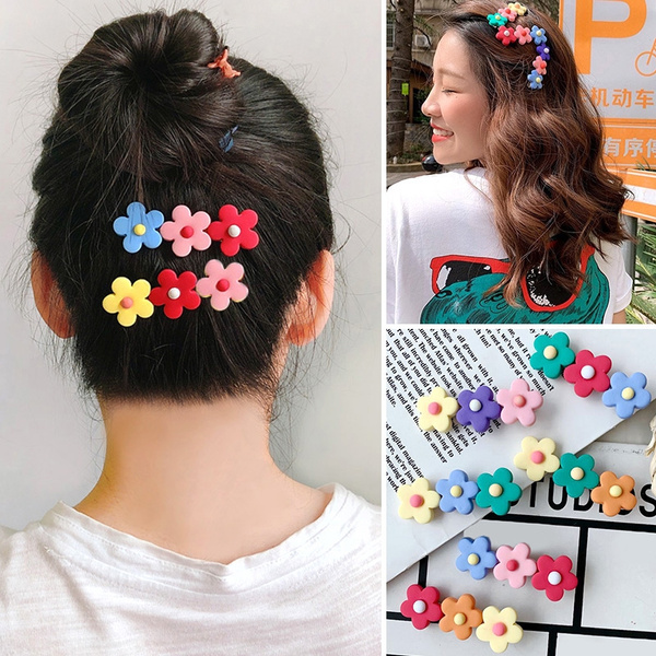 Fashion Women Girls Colorful Silica Gel Flower Barrette Sweet Hairpin Hair Clip