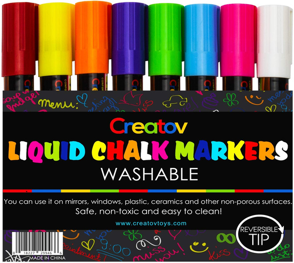 Liquid Chalk Markers Chalkboard Pens - 8 Pack Marker Chalk Pens For  Blackboards Erasable Chalk Blackboard Pen Chalkboards Washable Wet Dry  Erase Glass Markers Non Toxic Safe & Easy To Use