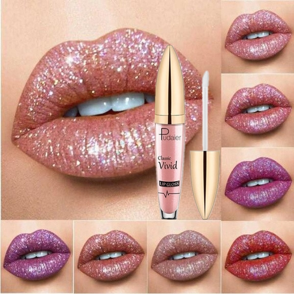 Lip gloss with diamond glosses liquid lipstick make up