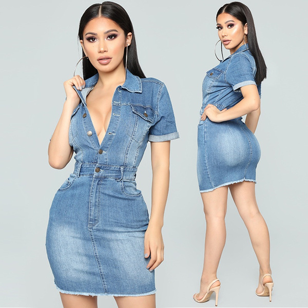 Women's Sexy Sleeveless Pierced Denim Tight-fitting Dress Fashion  Sleeveless Pierced Sexy Denim Dress: Buy Online at Best Price in UAE -  Amazon.ae