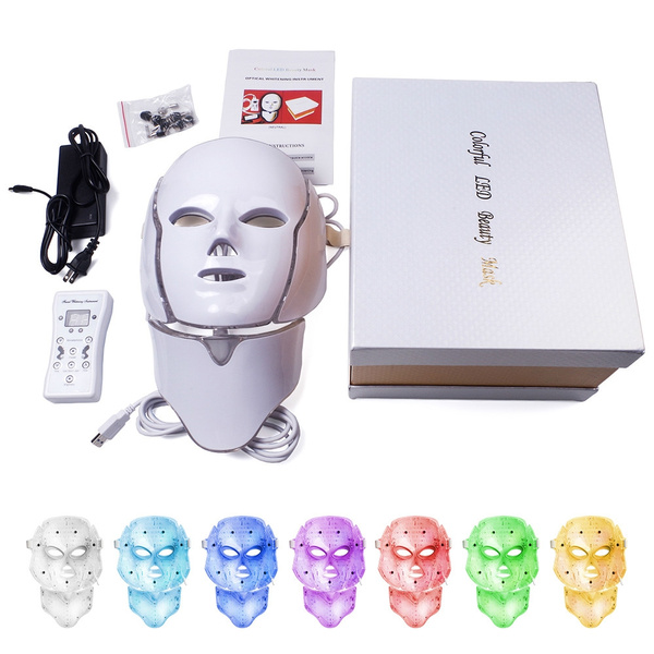 Foreverlily 7 Colors Led Facial Mask Led Korean Photon Therapy Face Mask  Machine Light Therapy Acne Mask Neck Beauty Led Mask | Wish