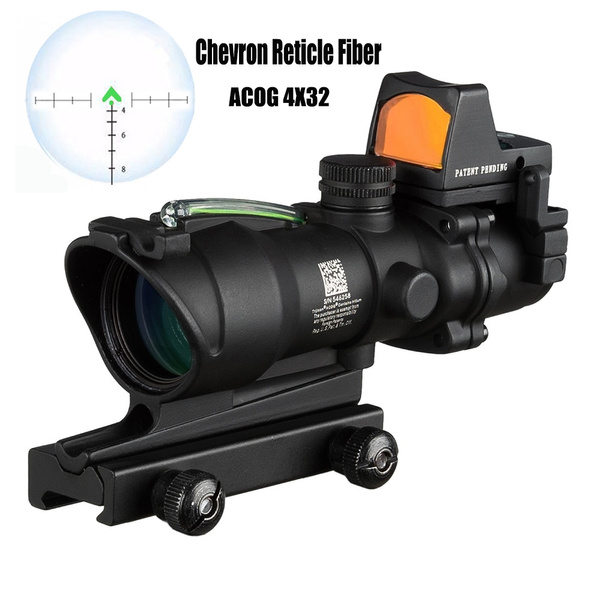 ACOG 4x32 Red Fiber Chevron Reticle/ Cross Reticle Fiber Scope with RMR ...