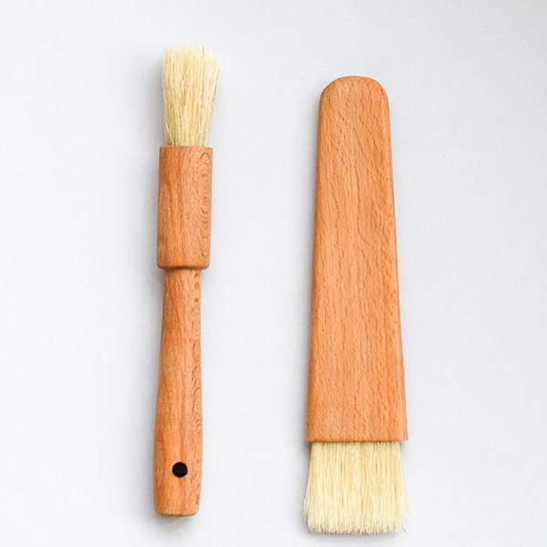 Small+Medium Hemoton 4 Pcs Pastry Brushes Basting Brushes Wood Handle Baking Brushes for Grill BBQ Sauce Baster Baking Cooking