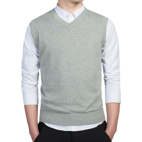 Mens slim fit sweater on sale vest