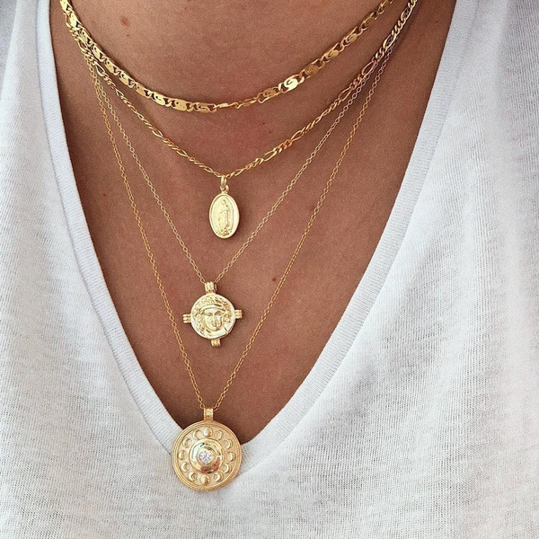 Eclipse Coin Necklace Pendant Person 