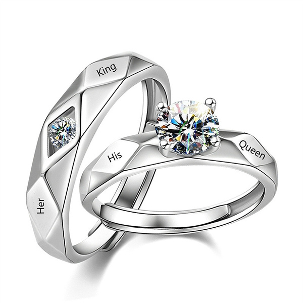 Her King His queen Fashion Matching Set Couple Rings His Queen and Her ...