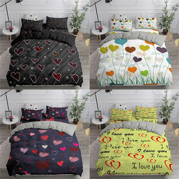 I Love You Letters Printed Heart, Ou Bedding Twin