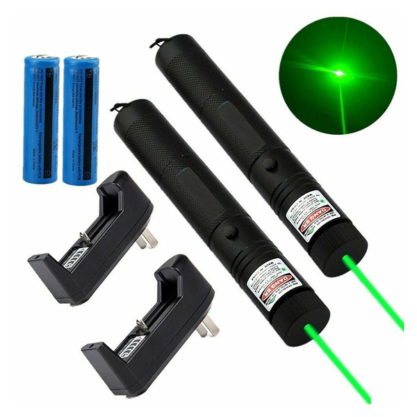 2pcs Green Laser Pointer Pen 532nm 301 Visible Beam Lazer Light+
