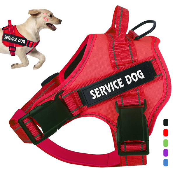 MUMUPET Service Dog Harness 3M Reflective Breathable & Easy Adjust Pet Halters with Nylon Handle No More Tugging or Choking for Small Medium Large Dogs No Pull Easy On and Off Pet Vest Harness 