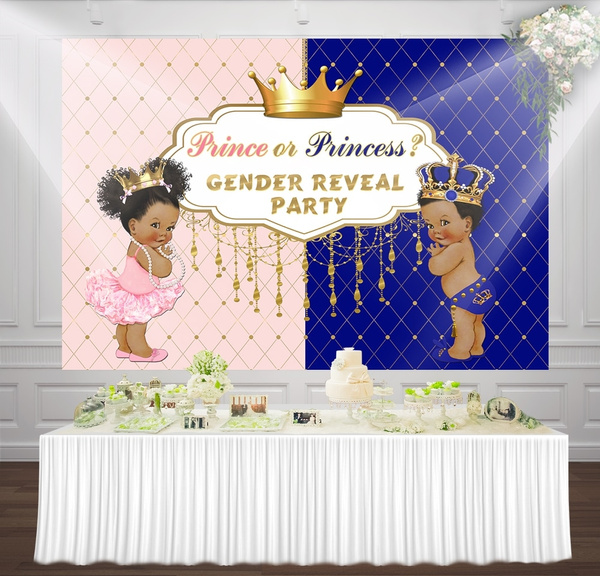 Prince Princess Baby Blue Pink Gender Reveal Party Kit