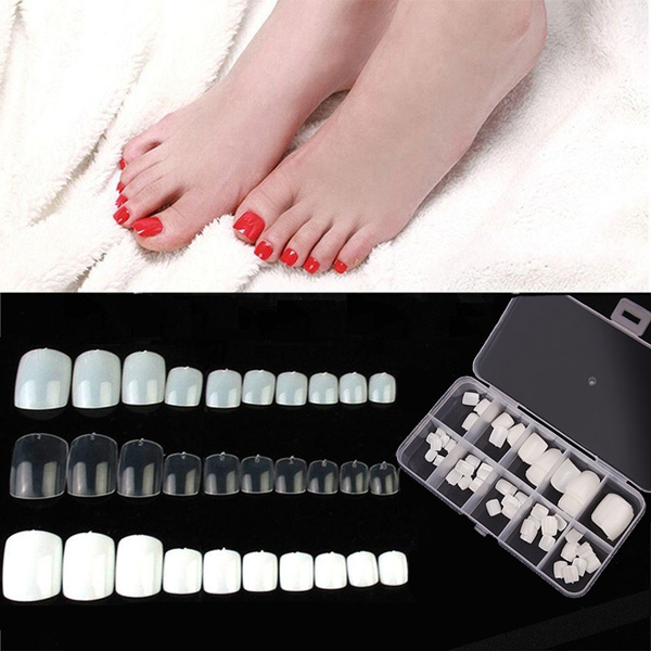 French False Toenails Glossy Press on Toenails Short with Flower Cute  Square Acrylic Fake Toe Nails Stick on Nails Full Cover Artificial Feet  Fake Toe Nails for Women and Girls 24PCS -