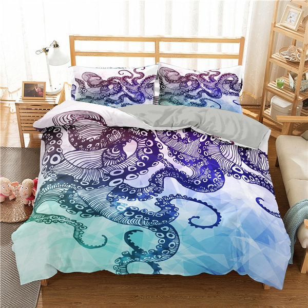 3d Luxury Octopus Parttern 2 3pcs, Octopus Twin Bedding Set