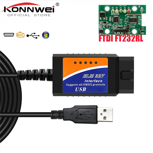 ELM327 USB OBD2 FTDI FT232RL Chip OBD II Scanner Automotive for PC EML 327  V1.5 ODB2 Interface Diagnostic Tool ELM 327 USB V 1.5